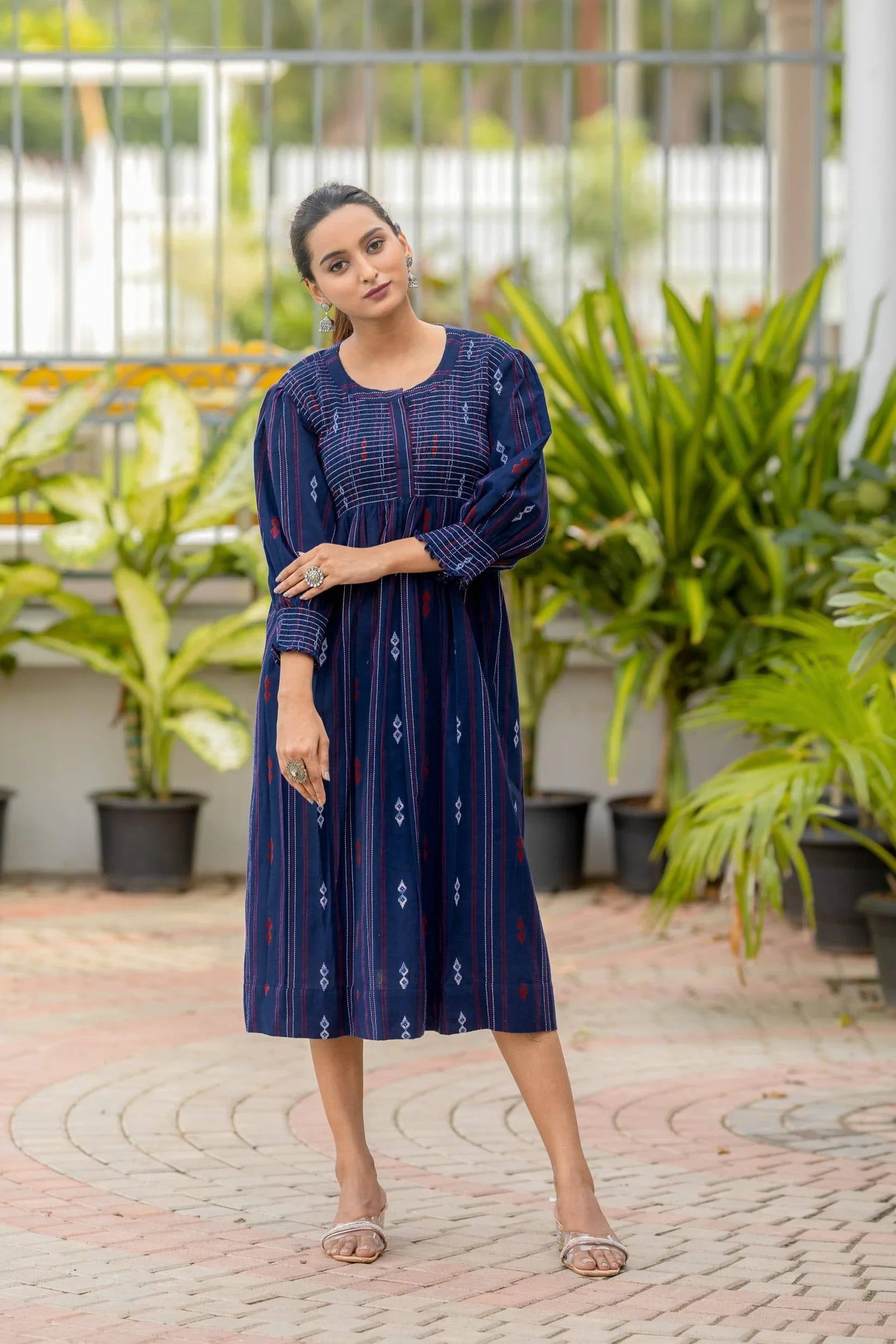 Yara Smocked Handloom Cotton Dress - Hello June