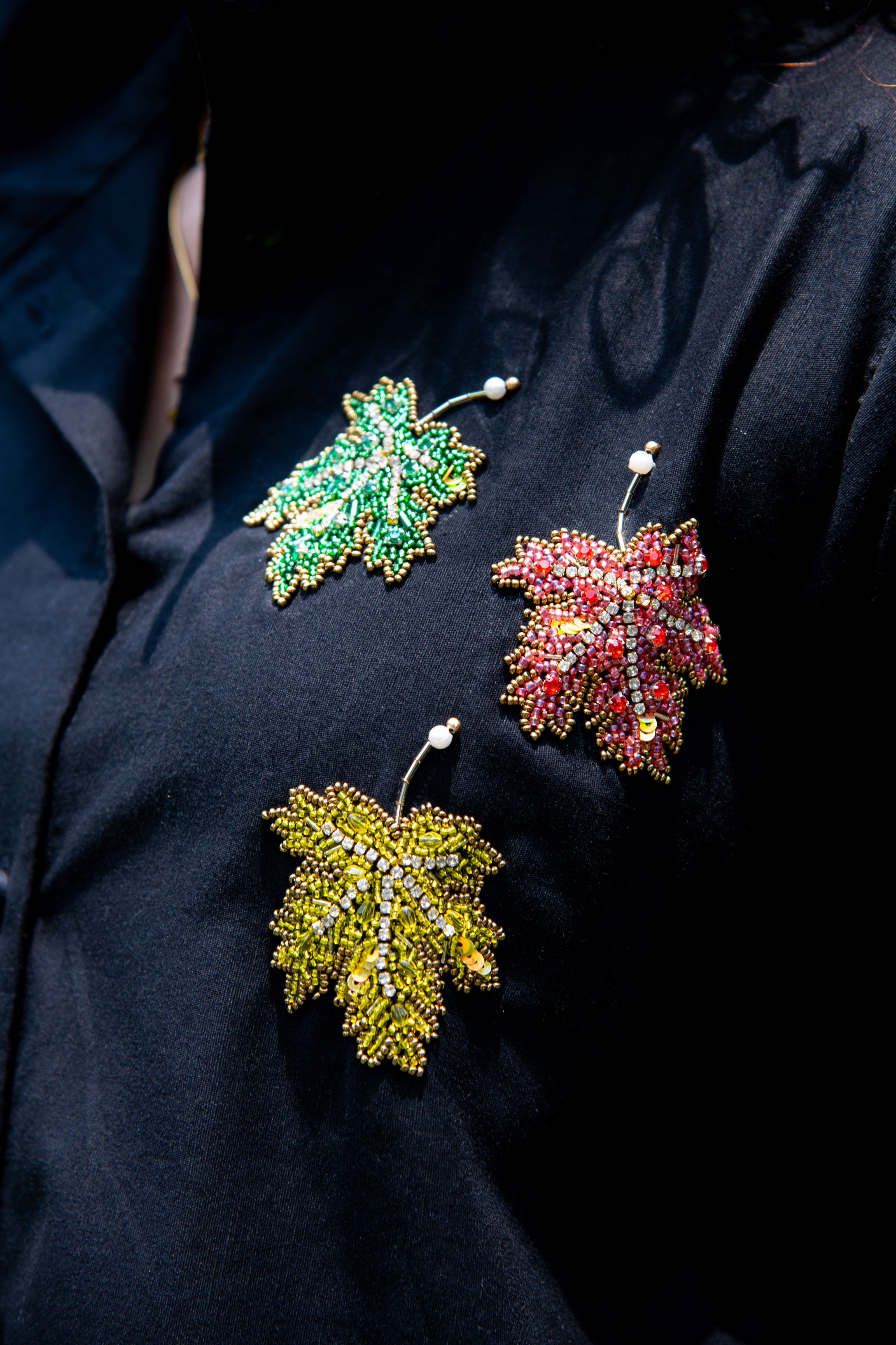 Black Cotton Linen Co-Ord With Maple Leaf Embroidery - Label Xari