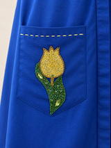 Royal Blue Sleeveless V-Neck Midi Dress