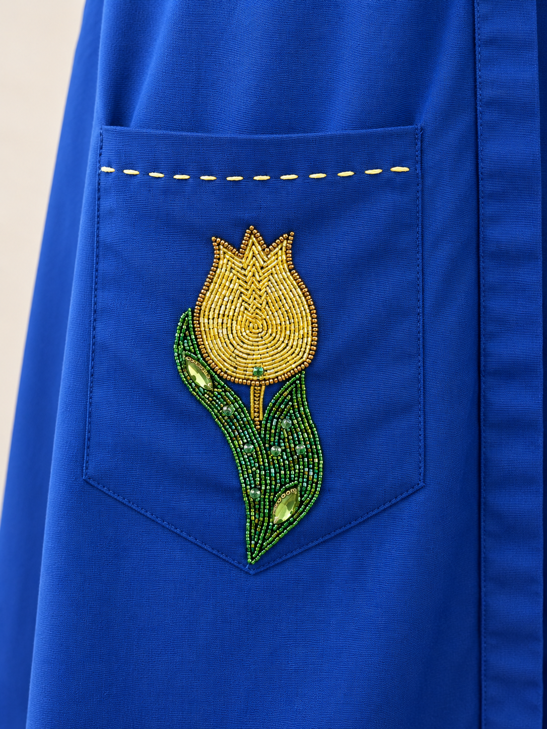 Royal Blue Sleeveless V-Neck Midi Dress