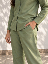 Fall Green Embroidered Co-Ord