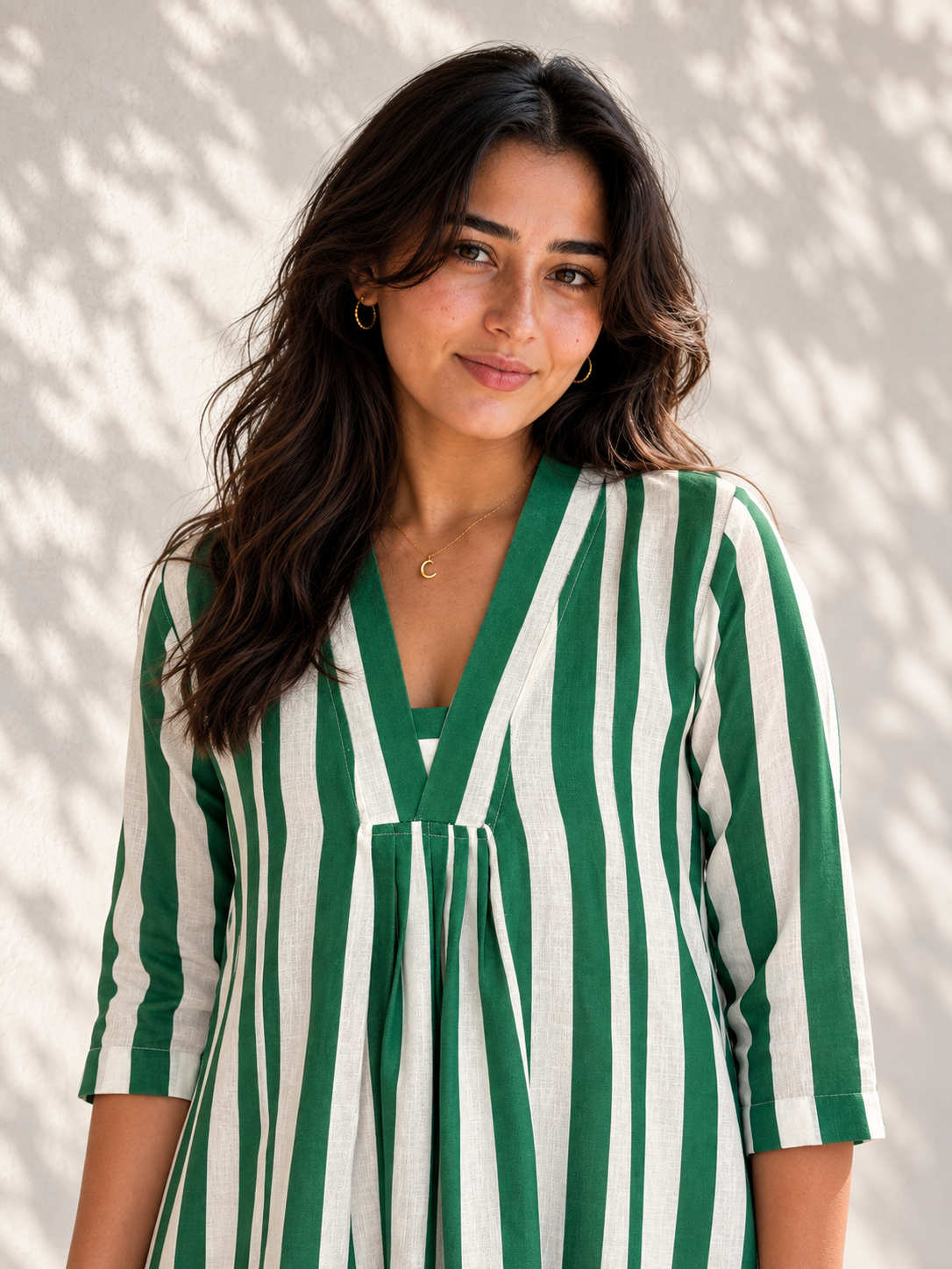 Watermelon Wave Linen Dress