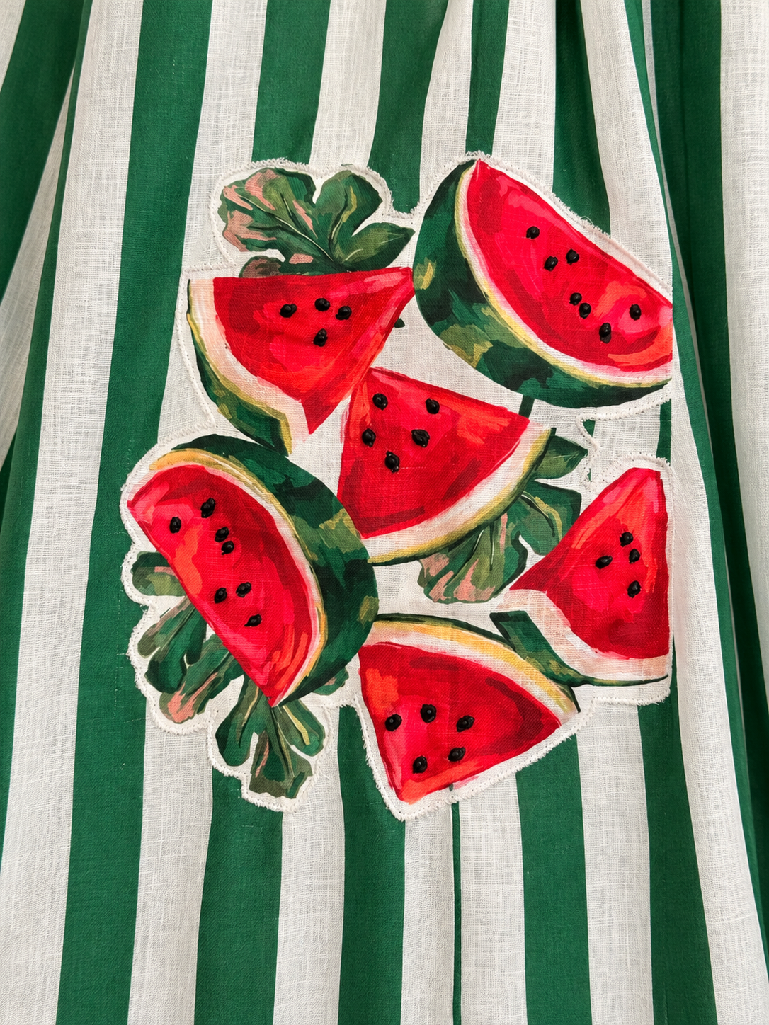Watermelon Wave Linen Dress