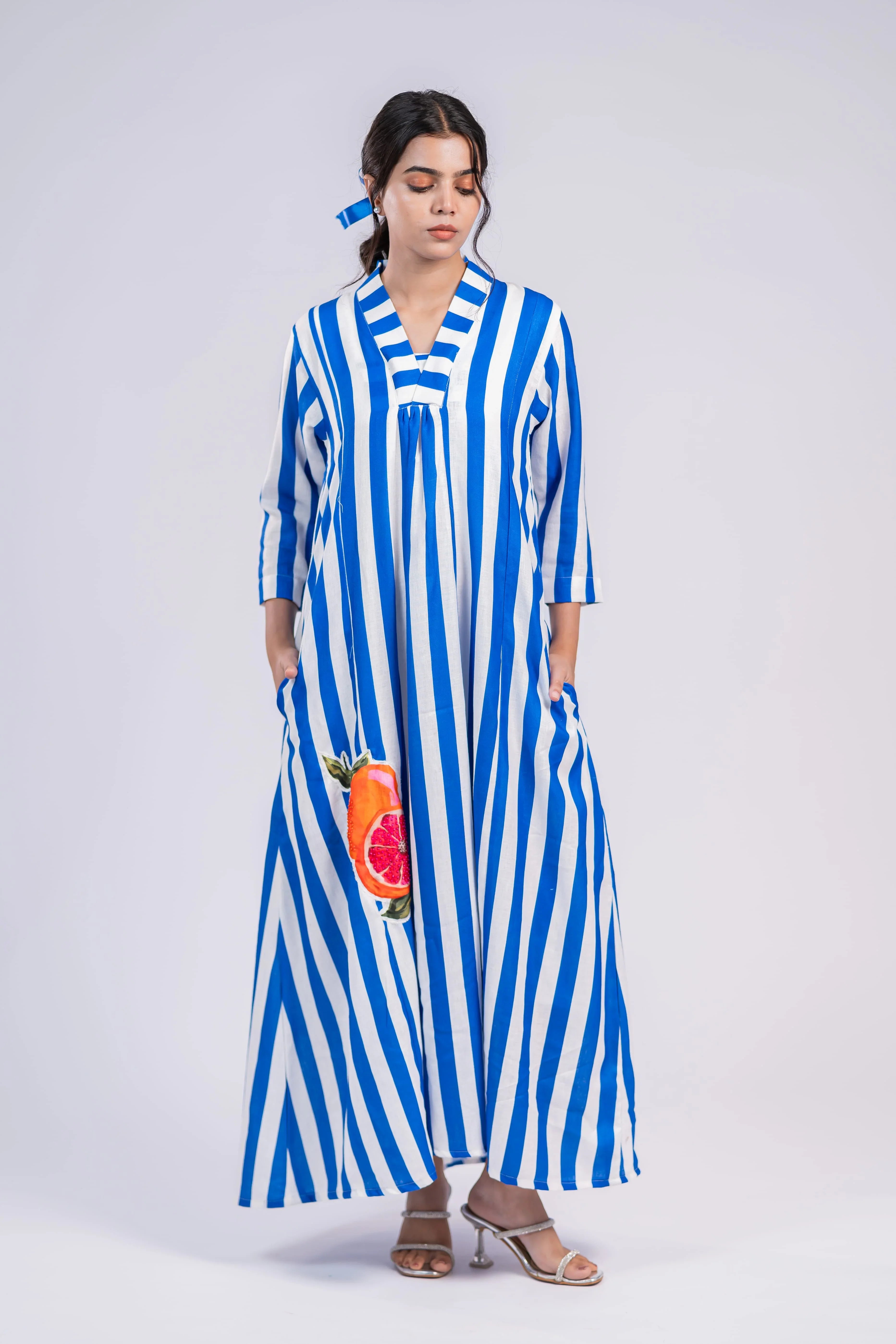 Citrus Splash Linen Dress