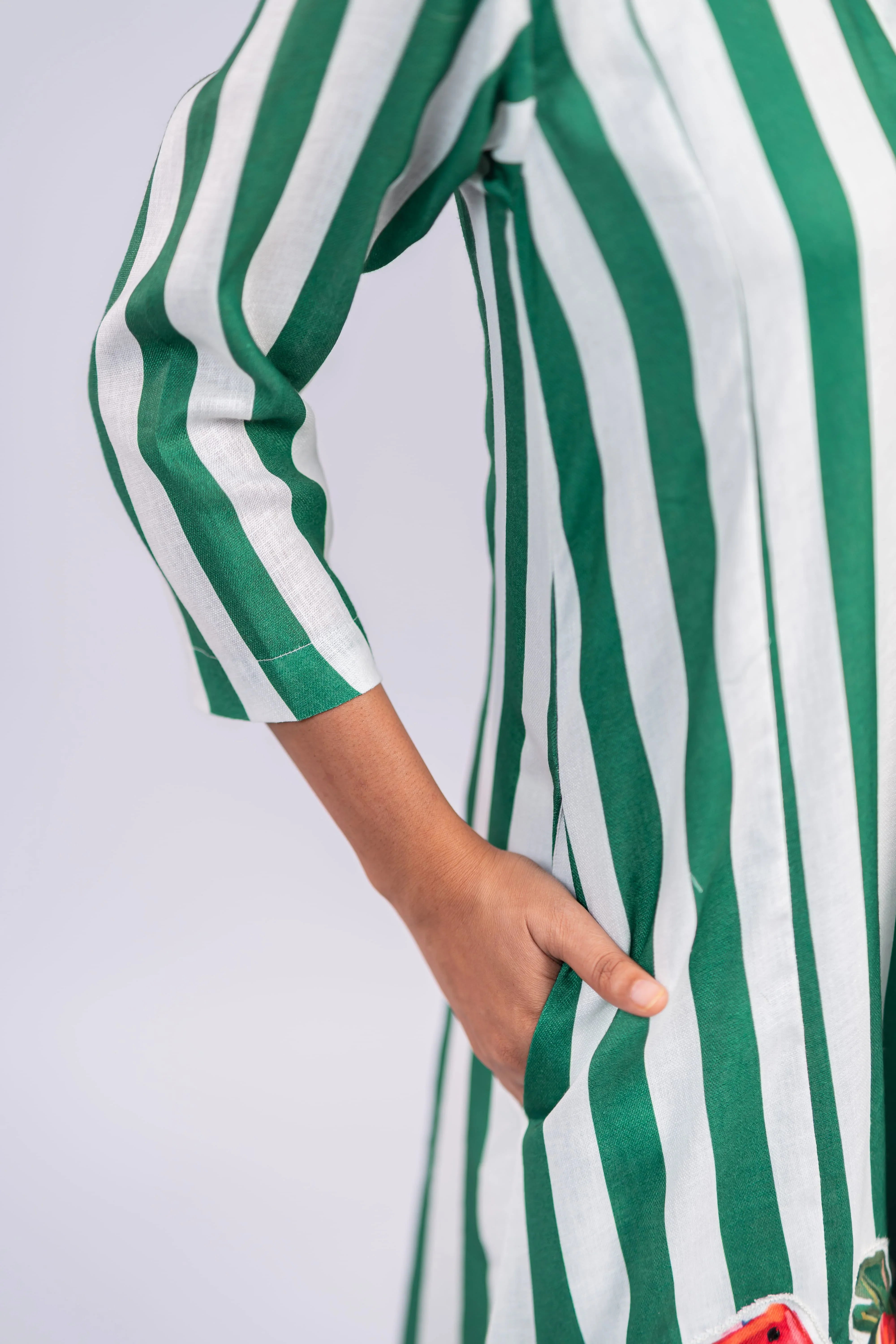 Watermelon Wave Linen Dress
