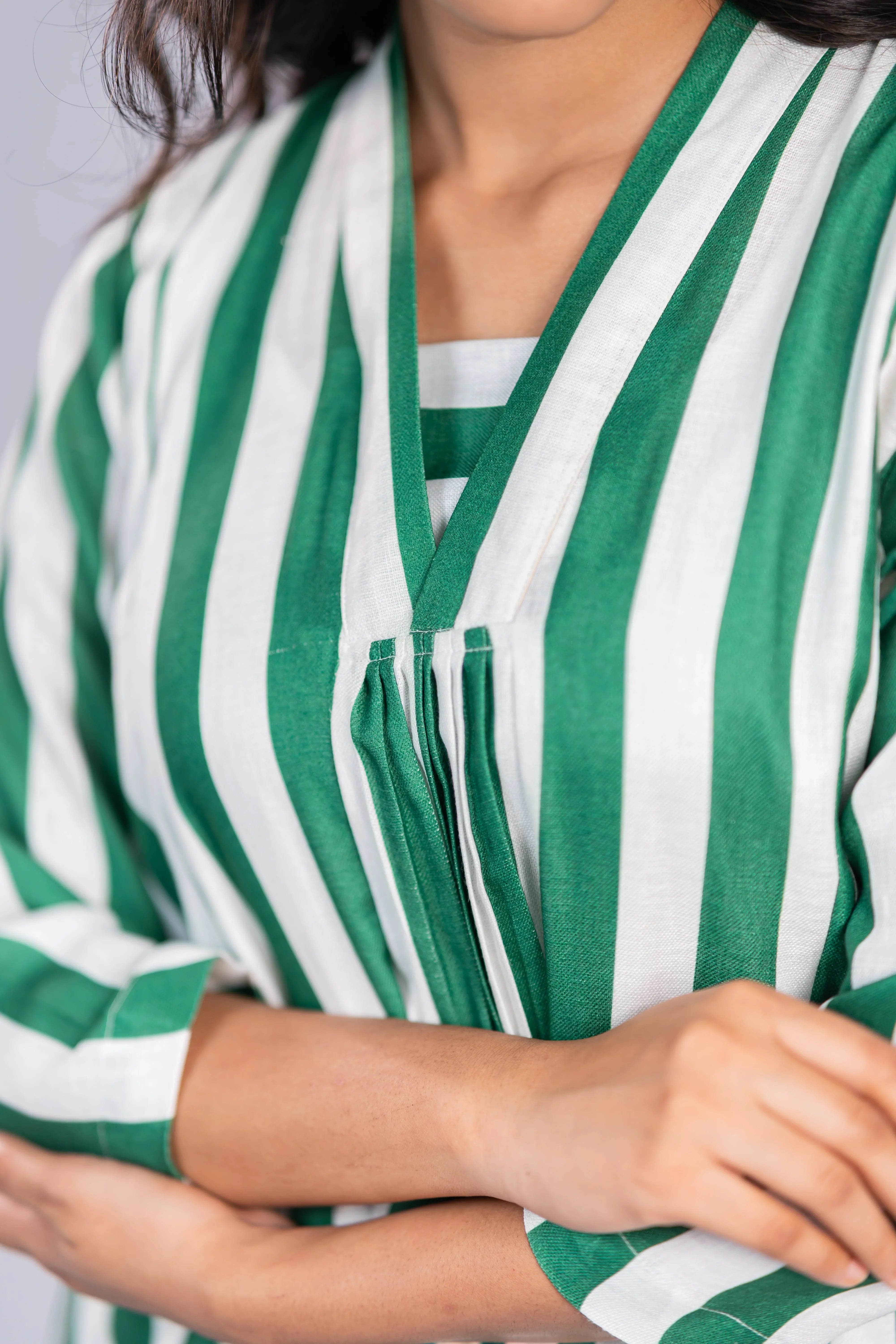 Watermelon Wave Linen Dress