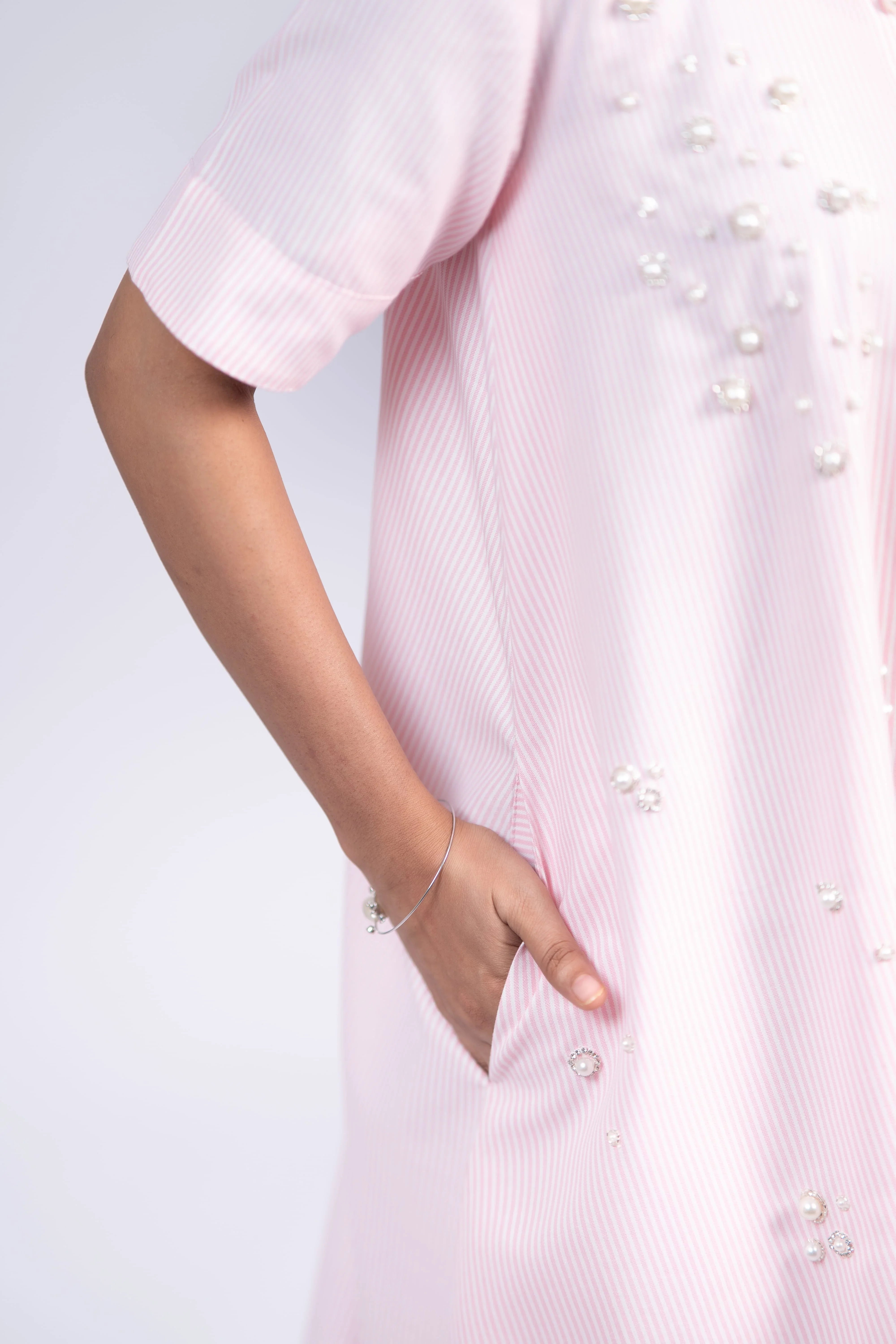 Pearl Whisper Cotton Swing Dress