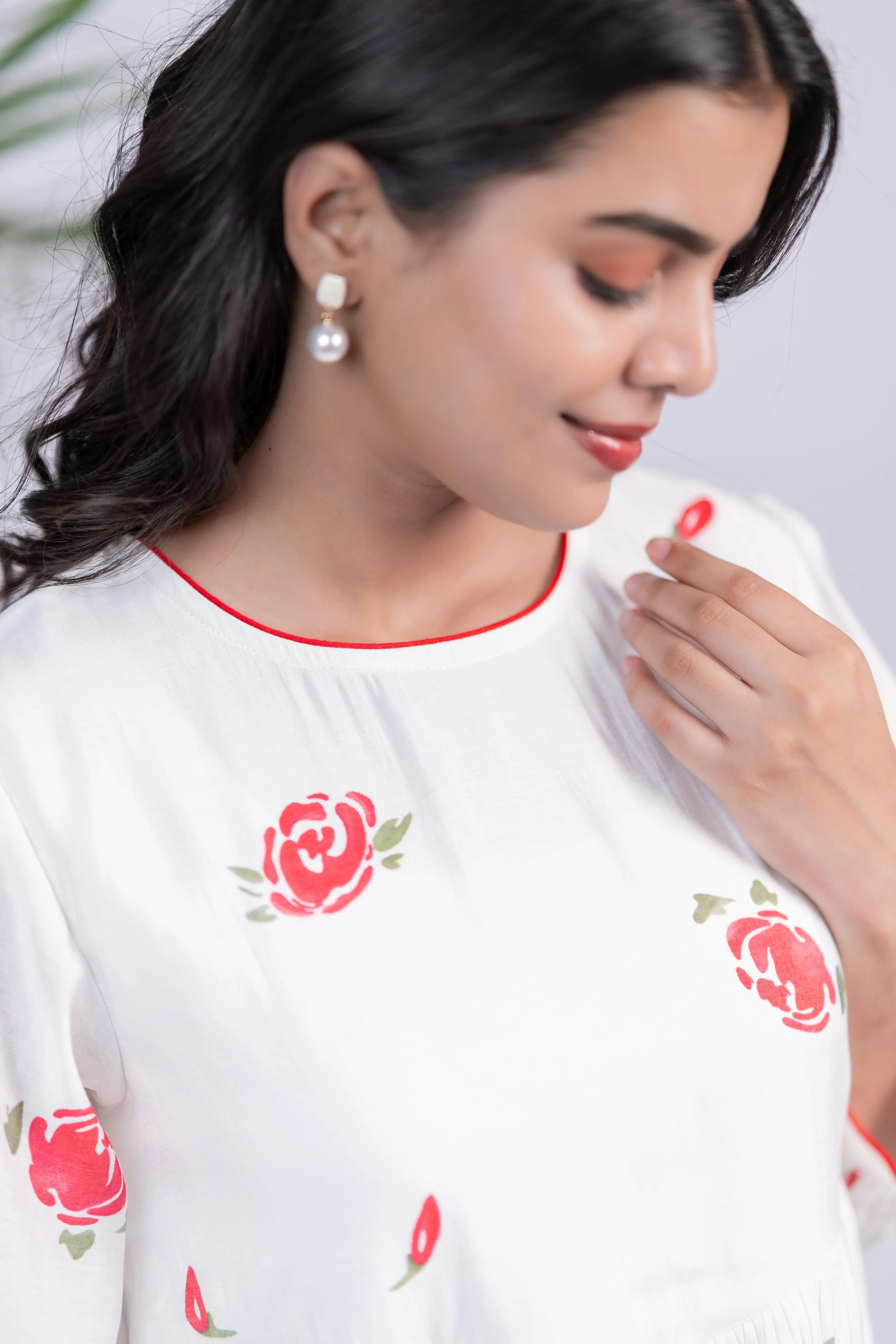 Rose Whisper Chanderi Silk Dress