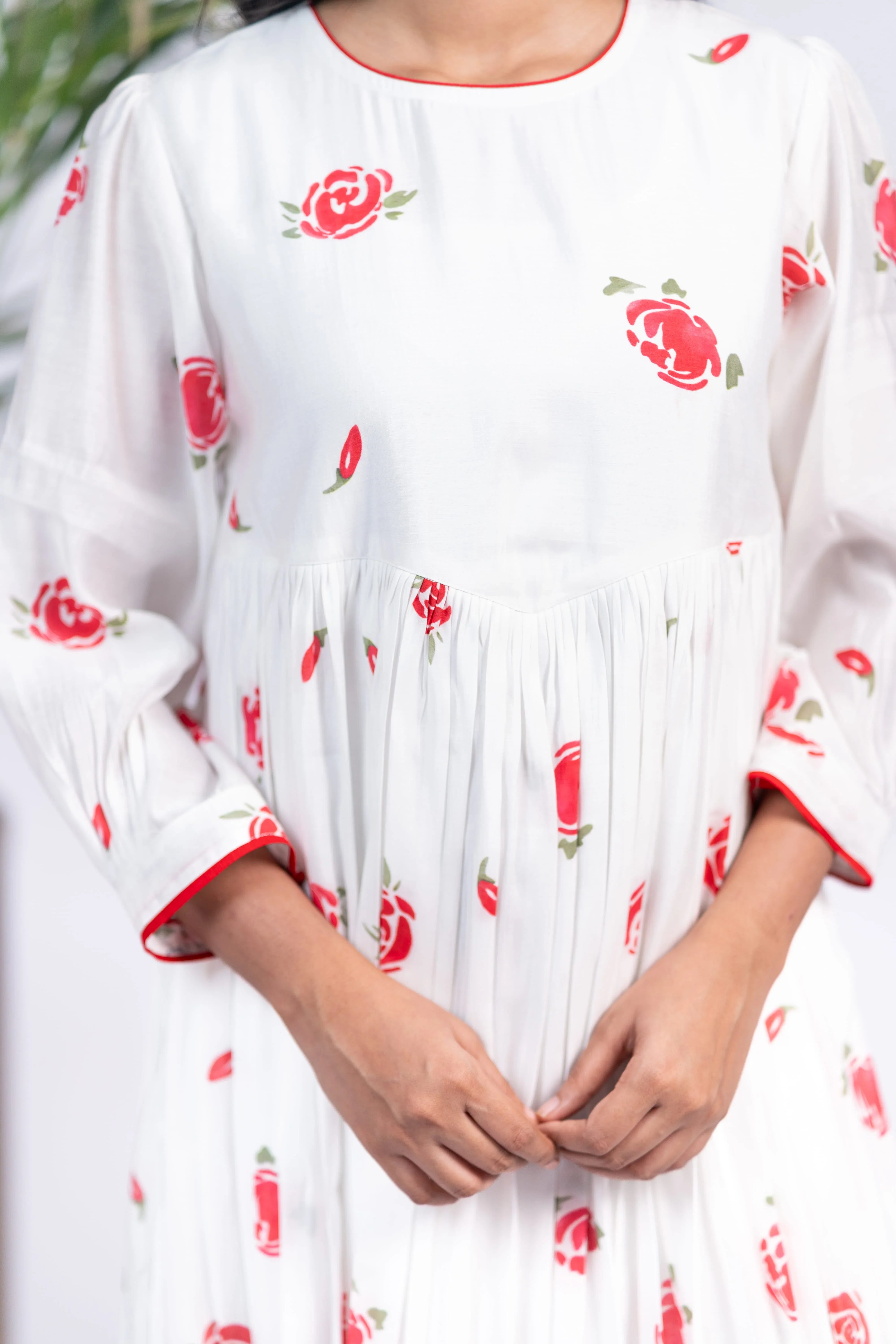 Rose Whisper Chanderi Silk Dress