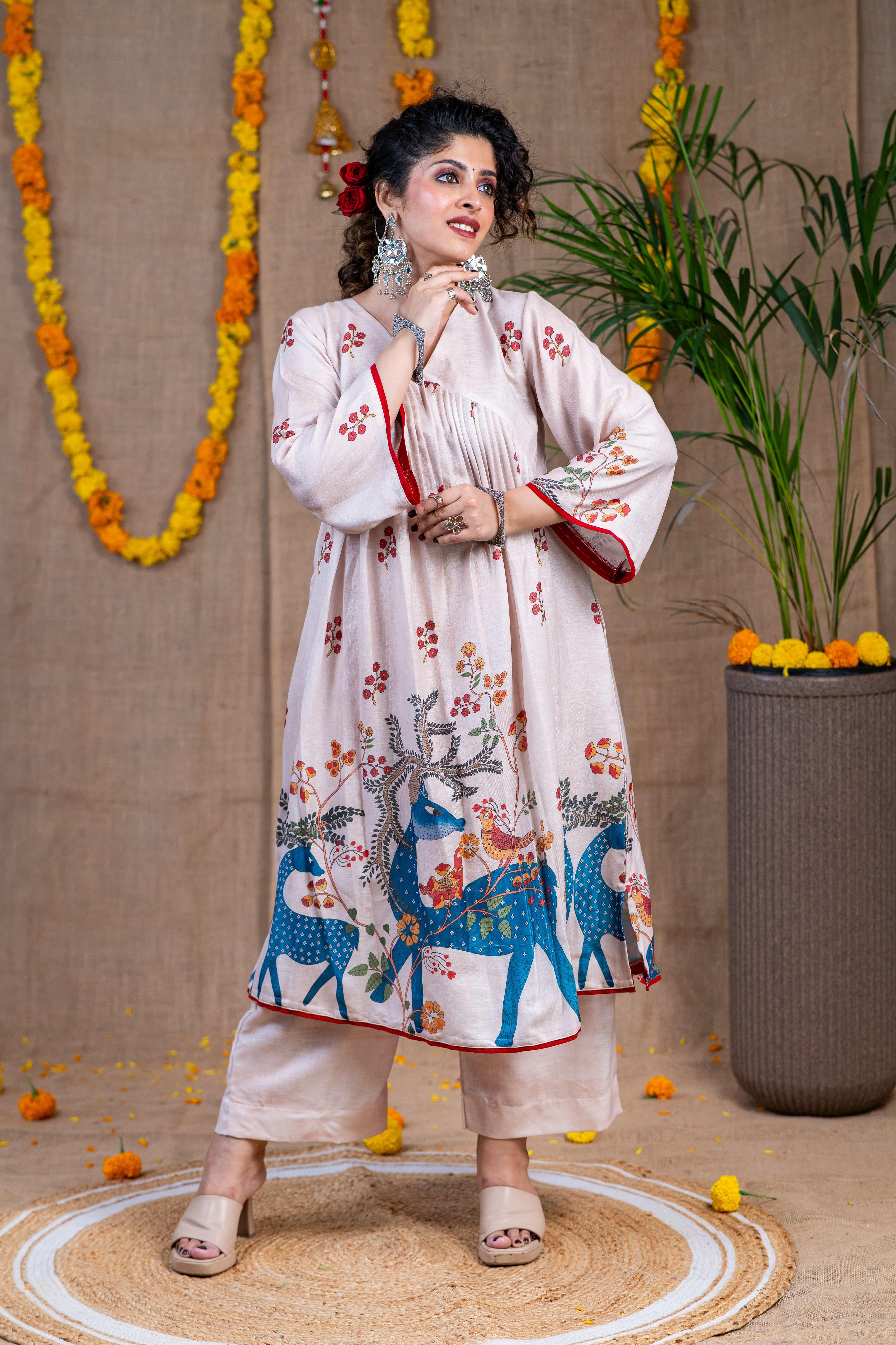 Ivory Linen Kurta Set