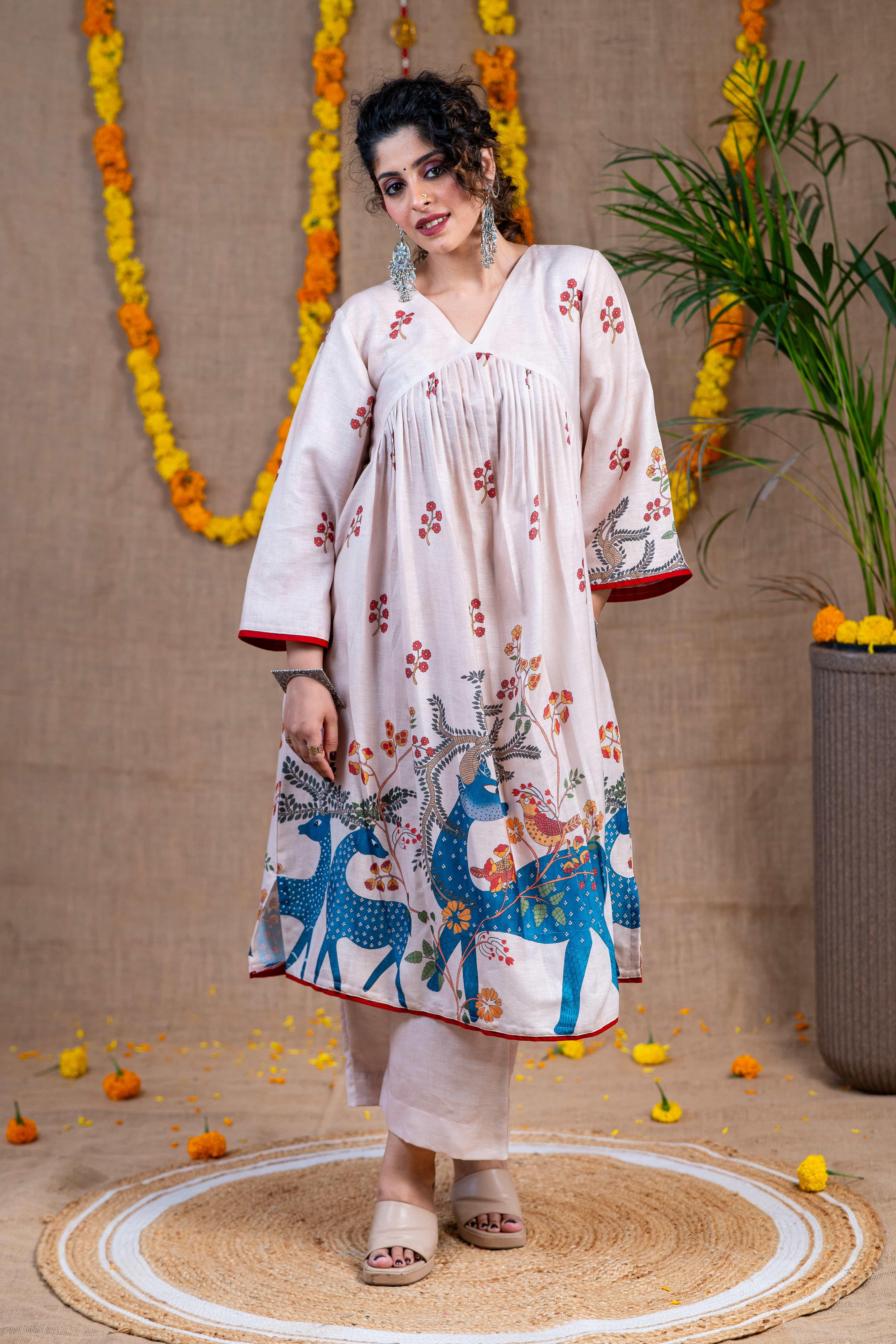 Ivory Linen Kurta Set