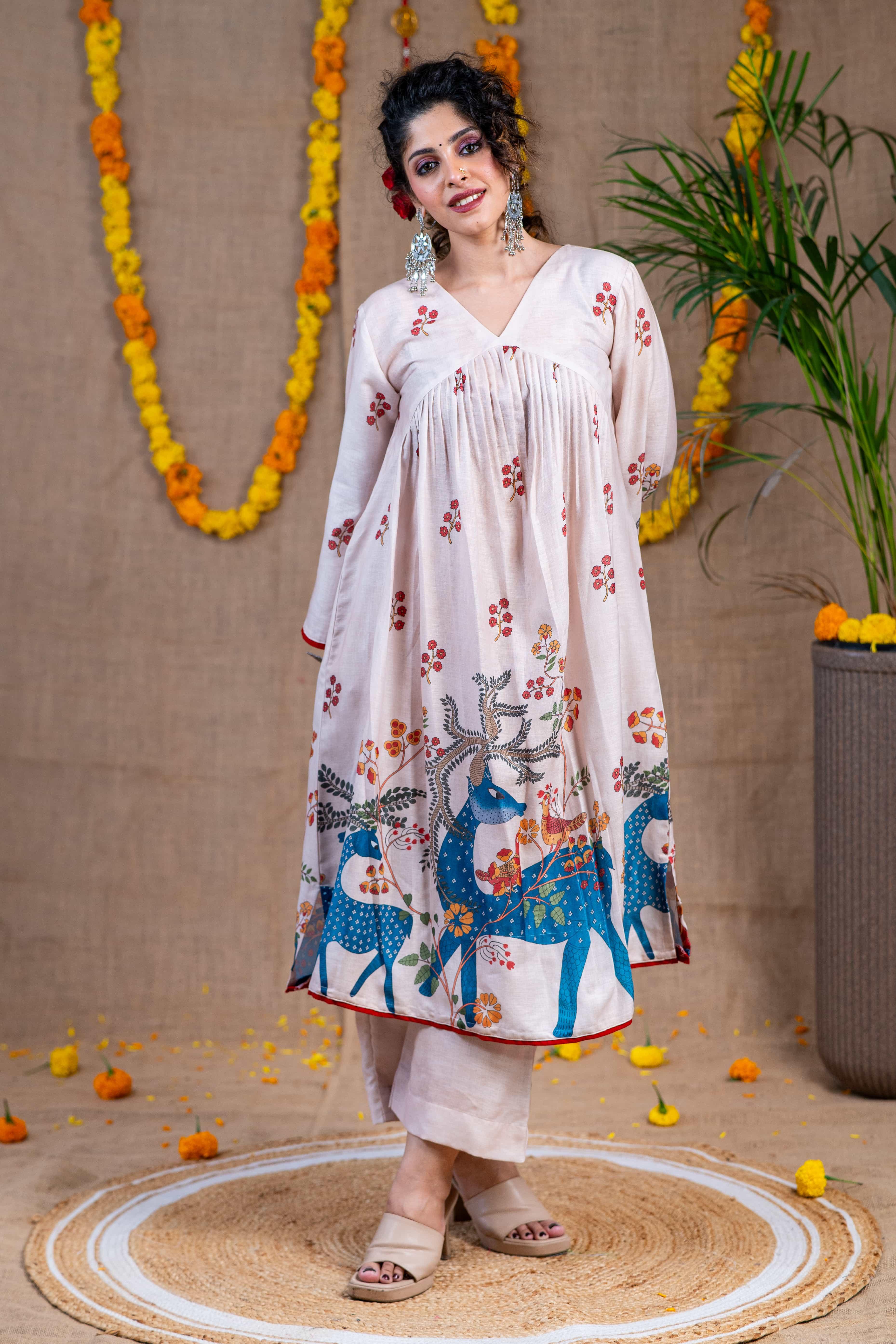 Ivory Linen Kurta Set