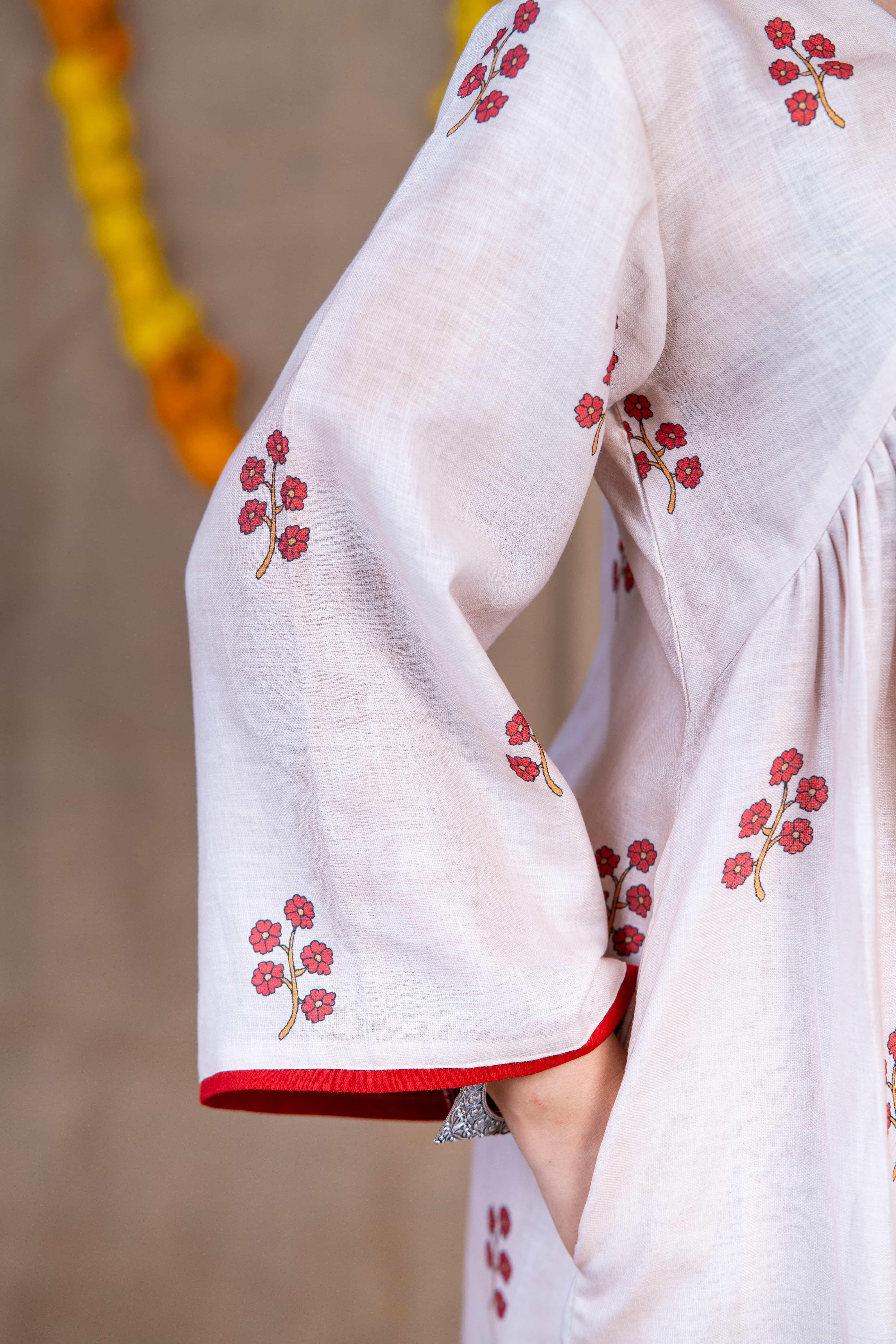 Ivory Linen Kurta Set