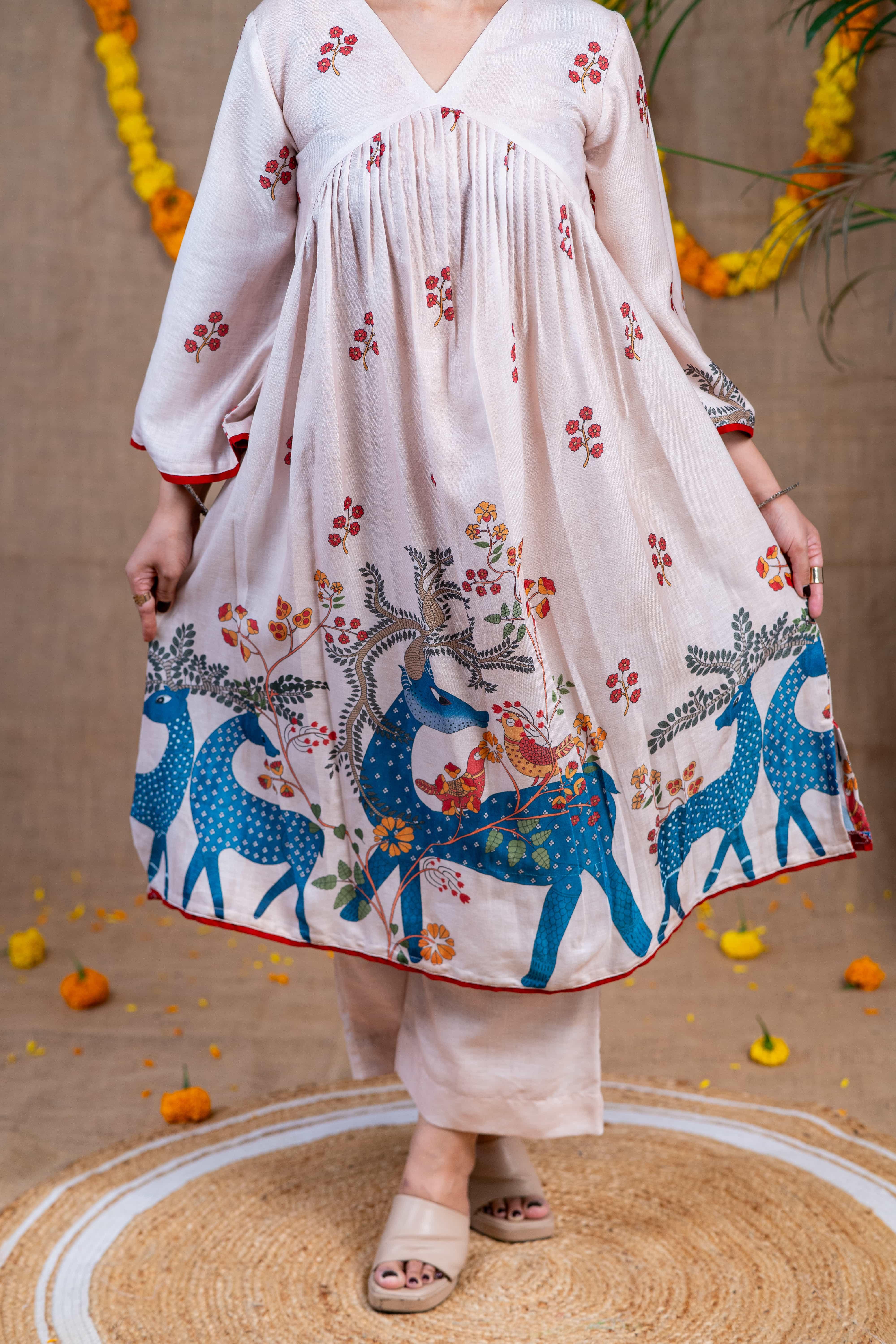 Ivory Linen Kurta Set