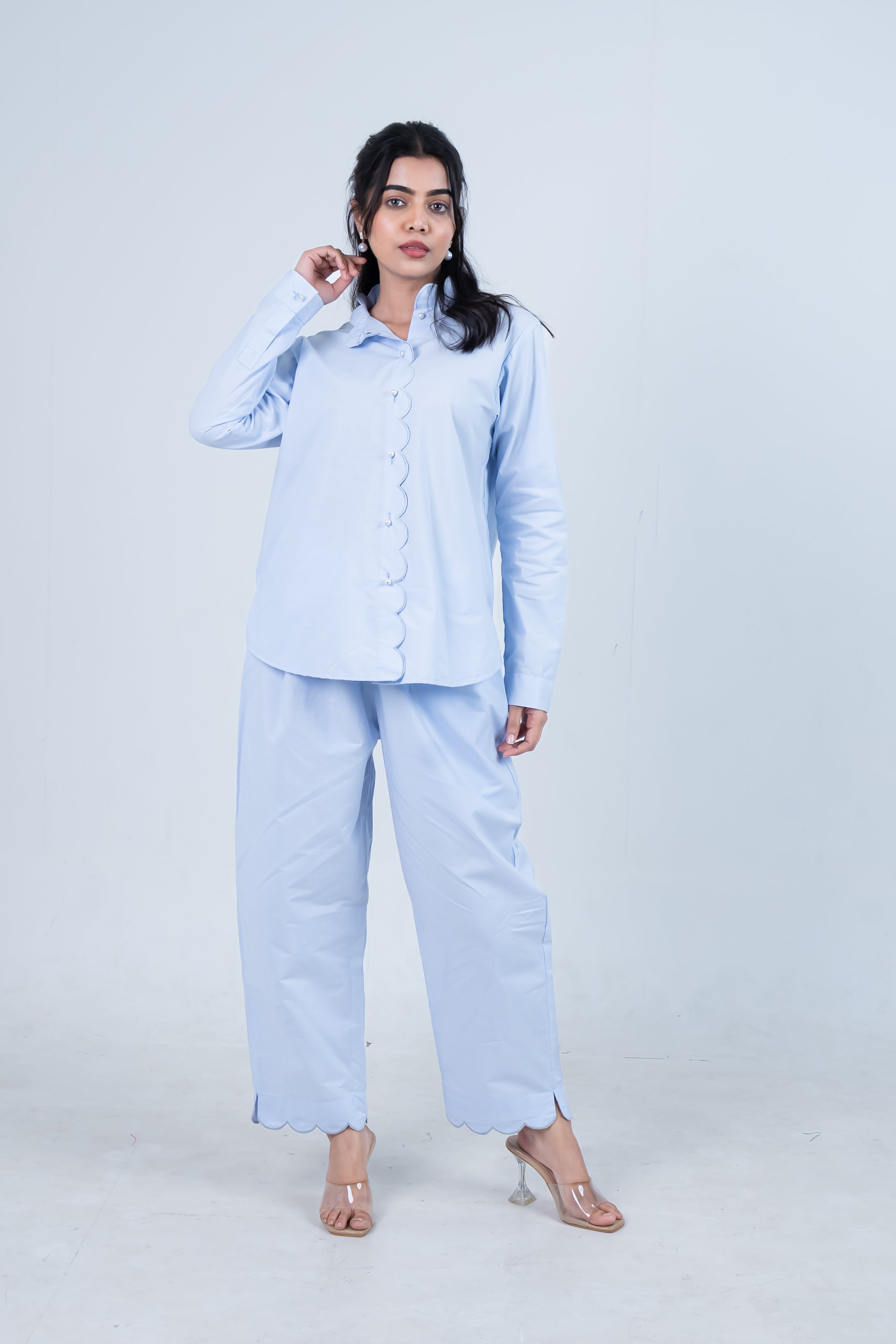 Aura Blue Scallop Co-Ord
