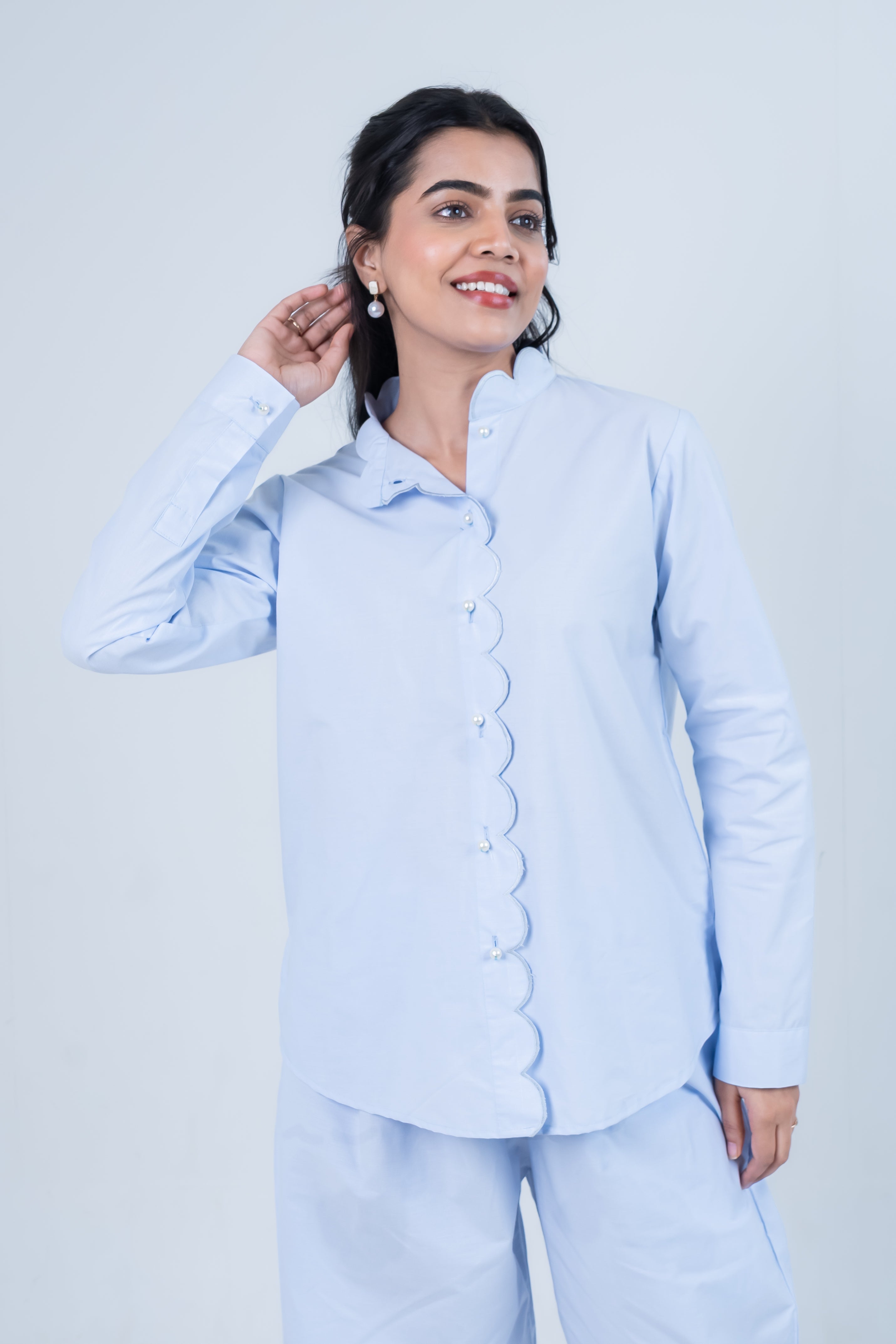 Aura Blue Scallop Co-Ord