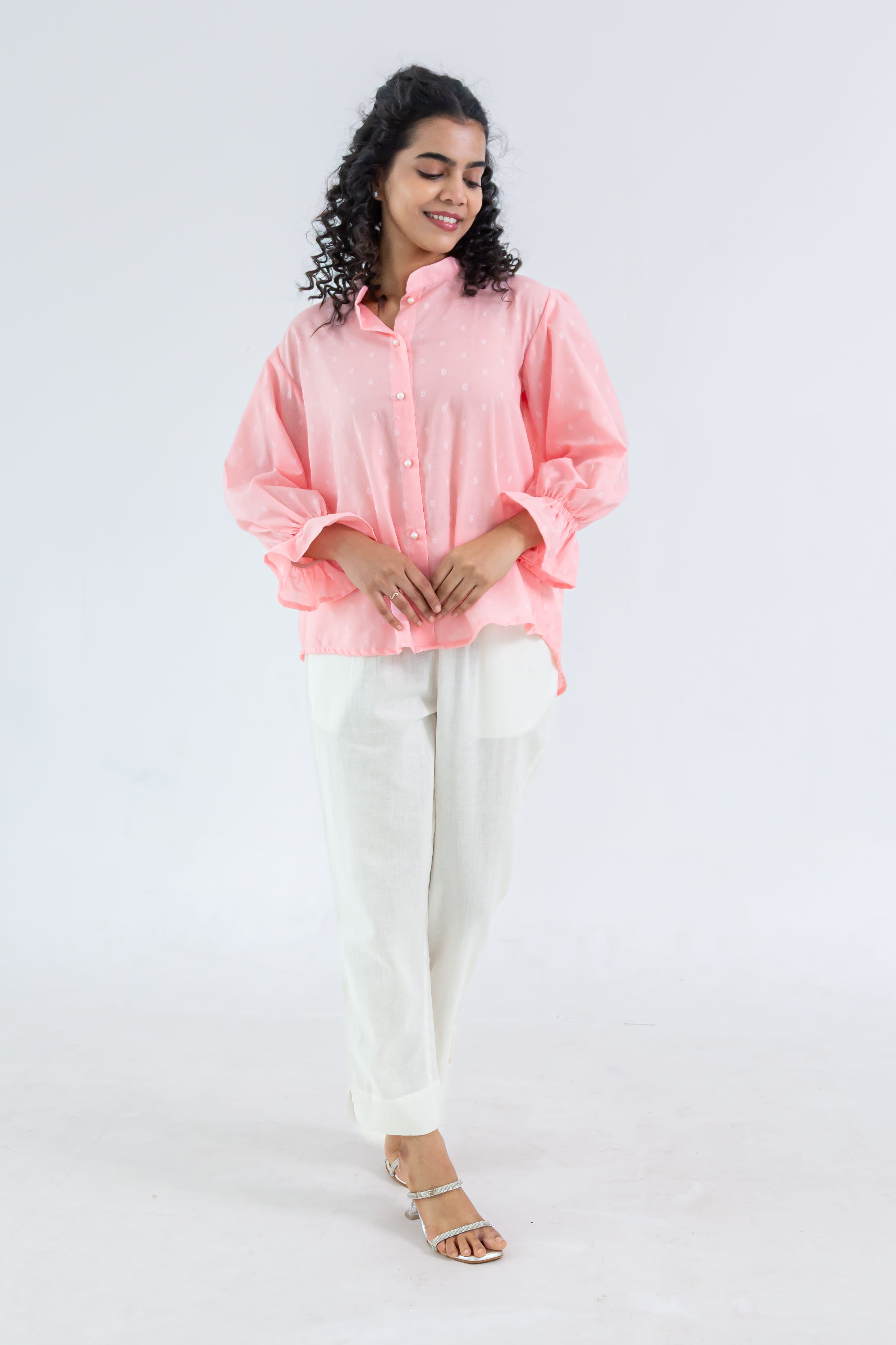 Pink Soft Tussar Shirt