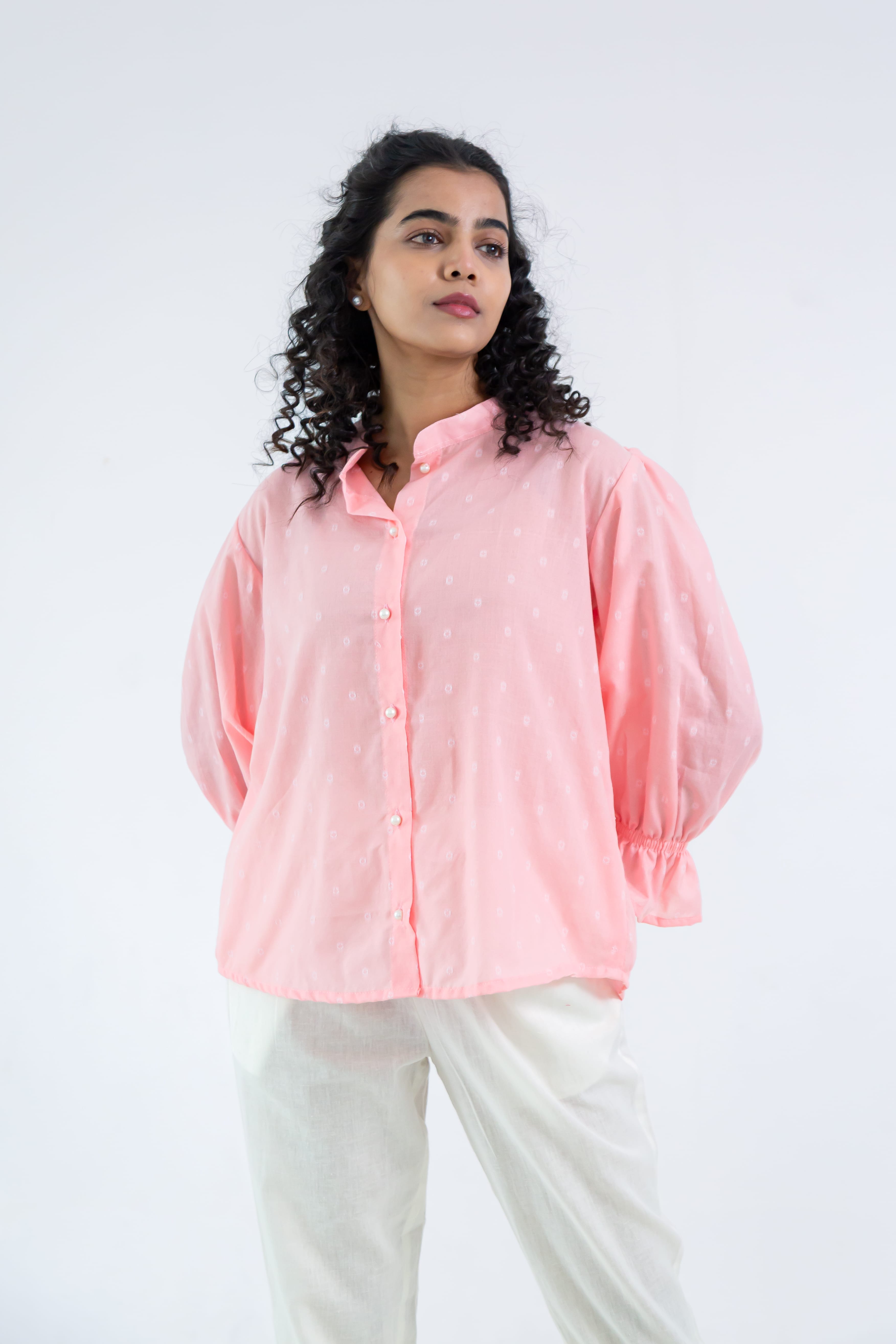Pink Soft Tussar Shirt