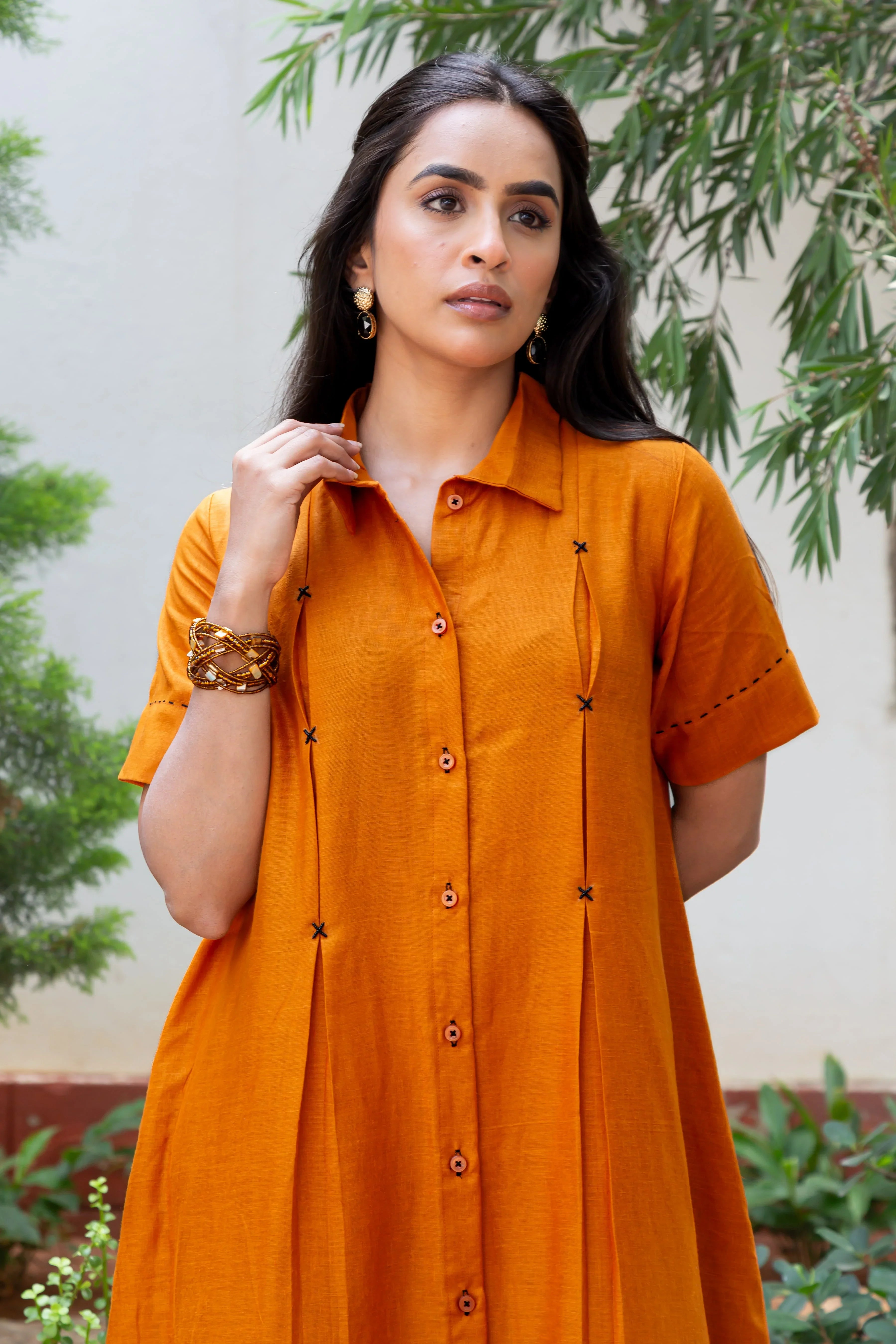 Rust Orange Cotton Dress