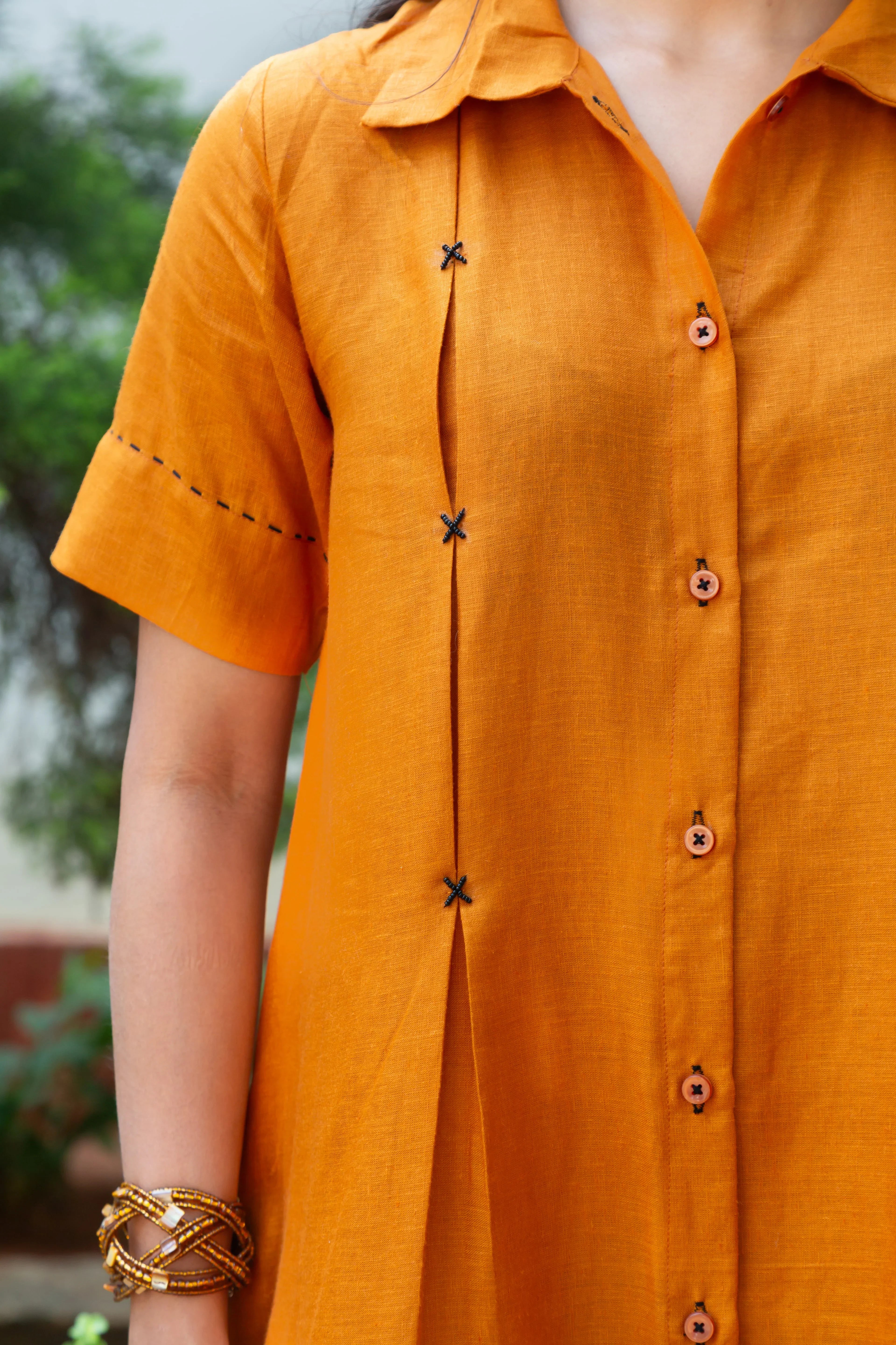 Rust Orange Cotton Dress