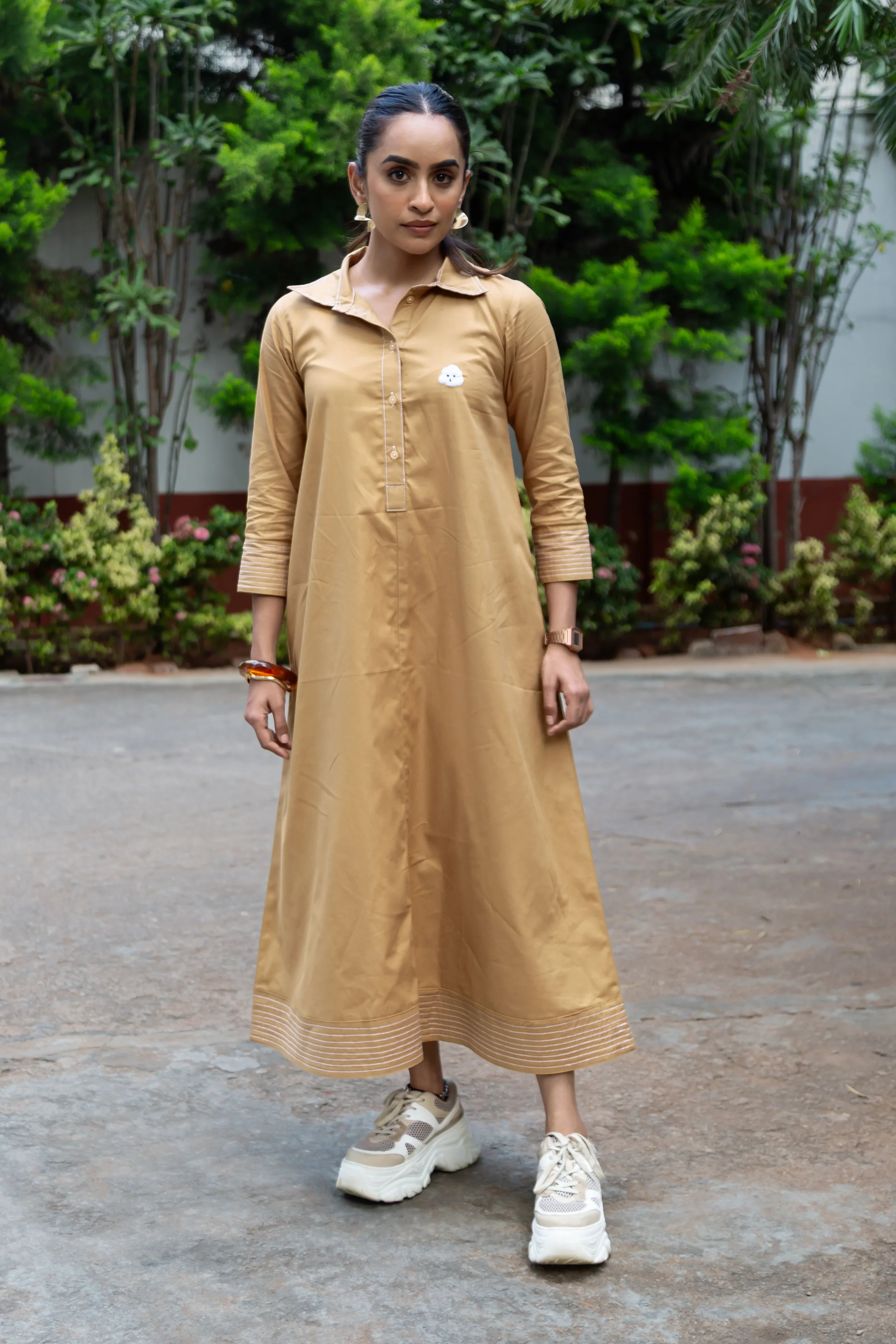 Beige Cotton Dress