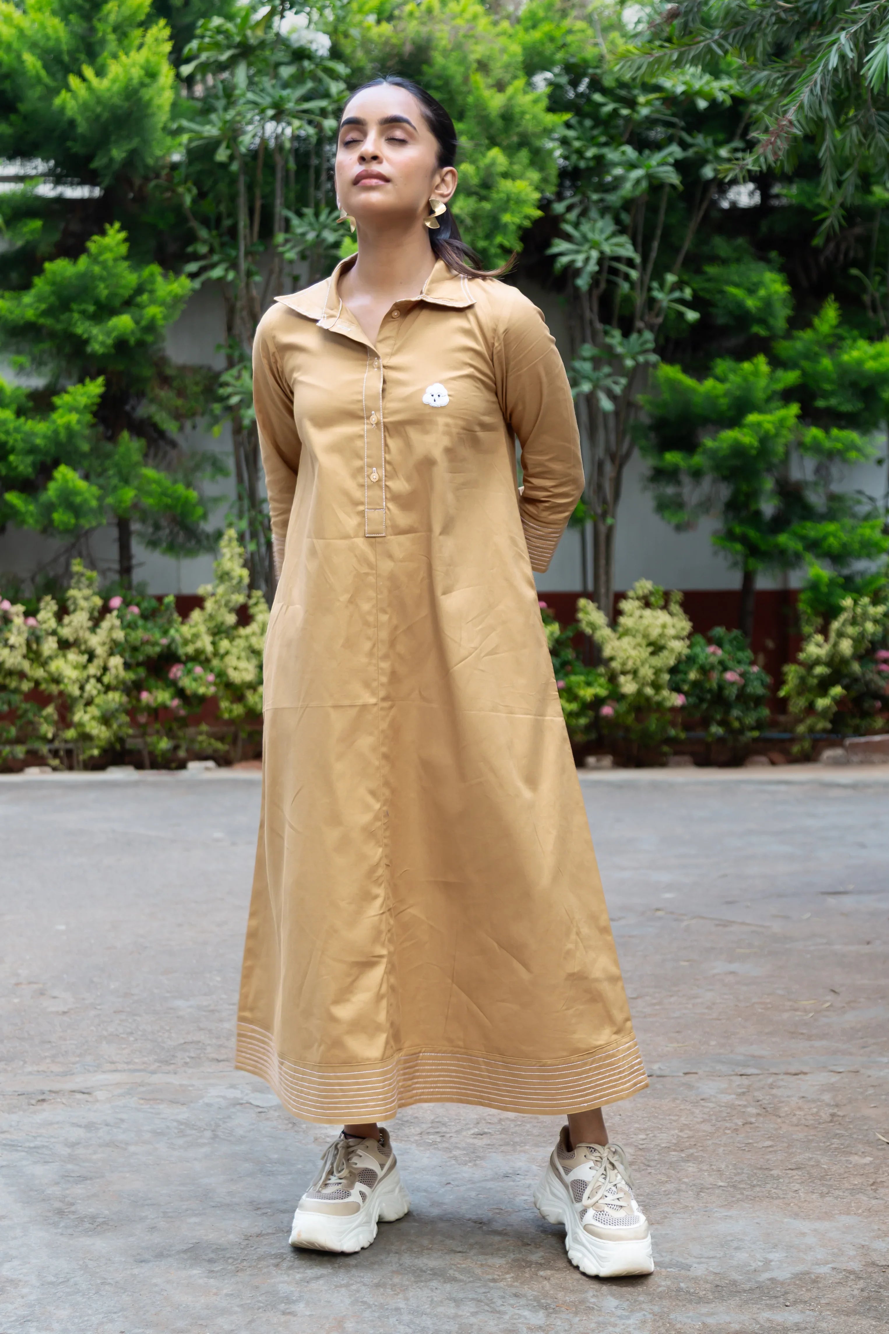 Beige Cotton Dress