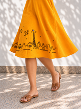 Sunburst Yellow Embroidered Dress