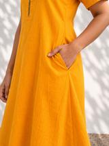 Sunburst Yellow Embroidered Dress