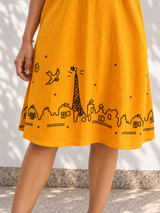 Sunburst Yellow Embroidered Dress