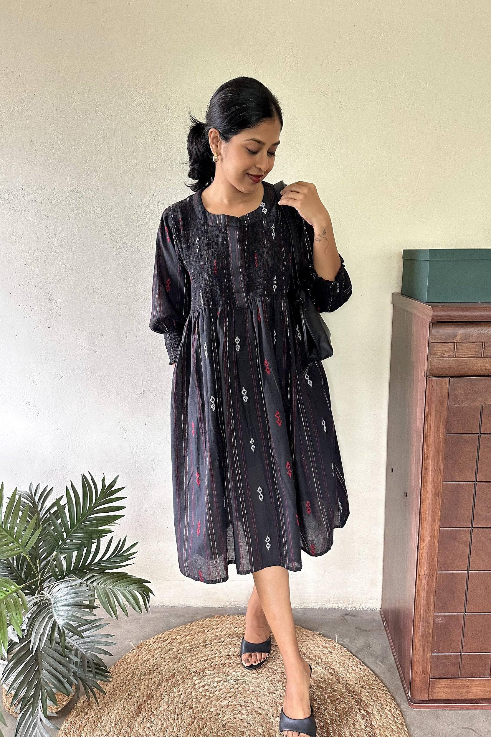 Nightfall Smocked Cotton Dress - Hello June